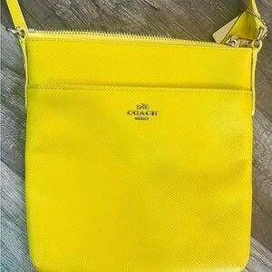 Coach Vibrant Yellow Leather Crossbody Bag